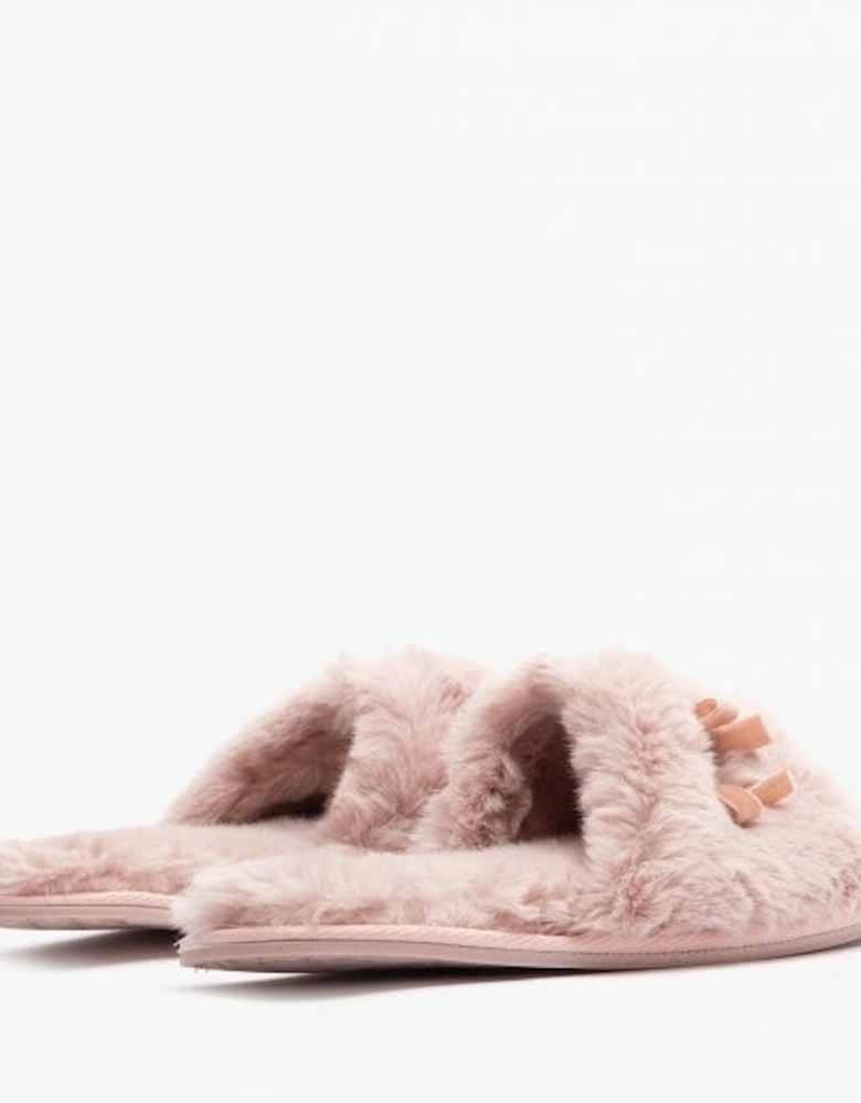 RUBY Womens Faux Fur Slide Slippers Aquarelle