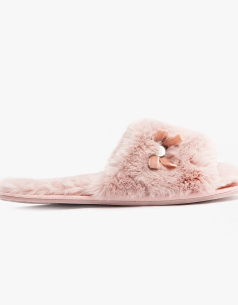 RUBY Womens Faux Fur Slide Slippers Aquarelle