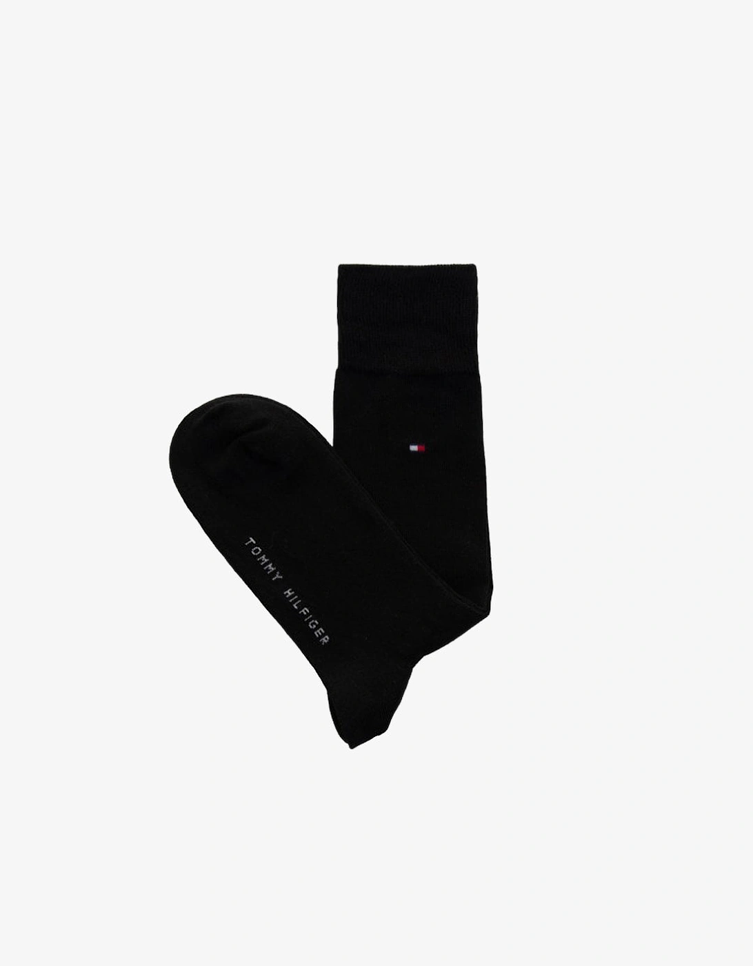 2 Pack Mens Crew Checked Socks Black