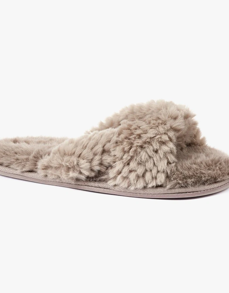 NICKI Womens Faux Fur Slipper Sliders Gingerbread