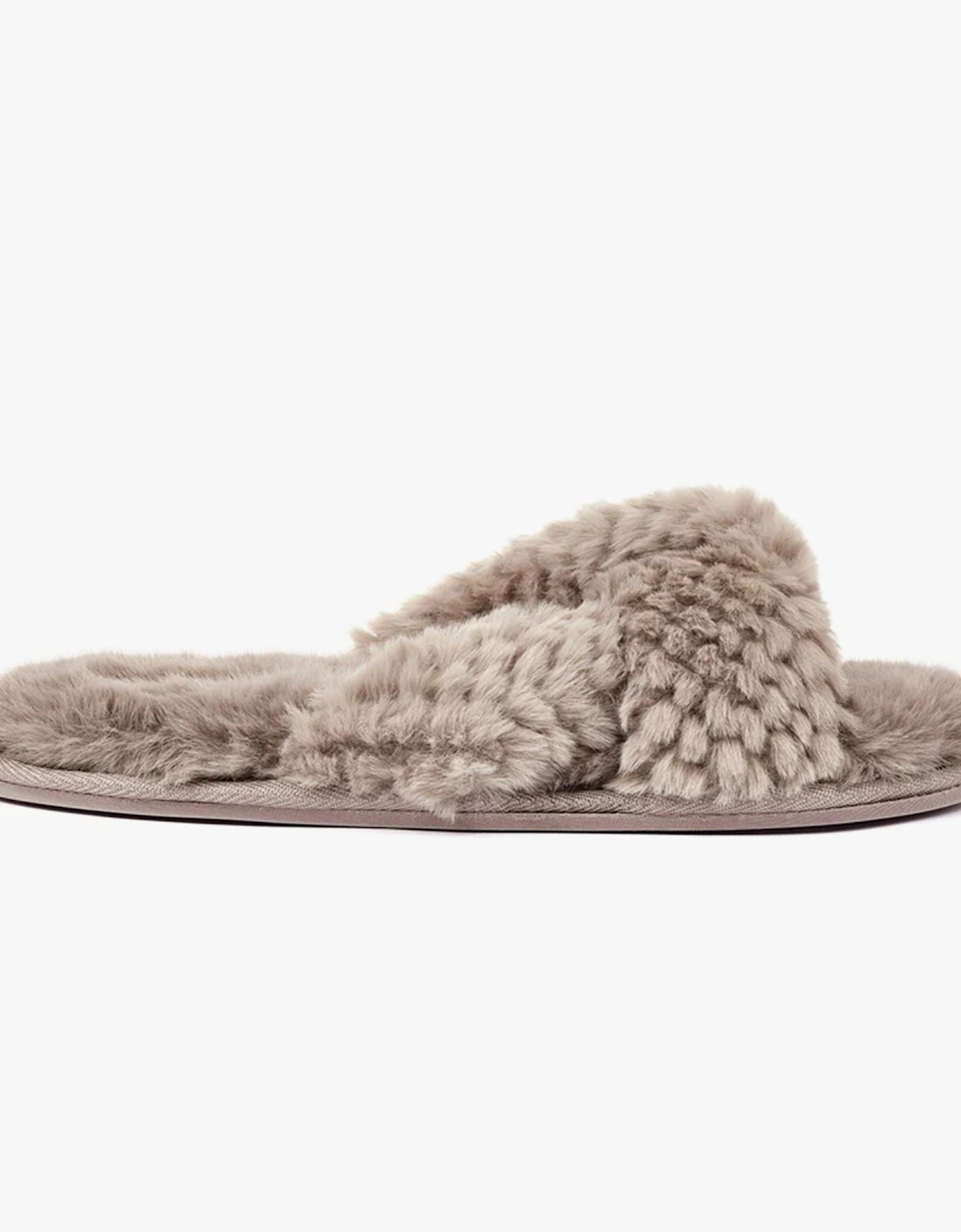 NICKI Womens Faux Fur Slipper Sliders Gingerbread, 5 of 4