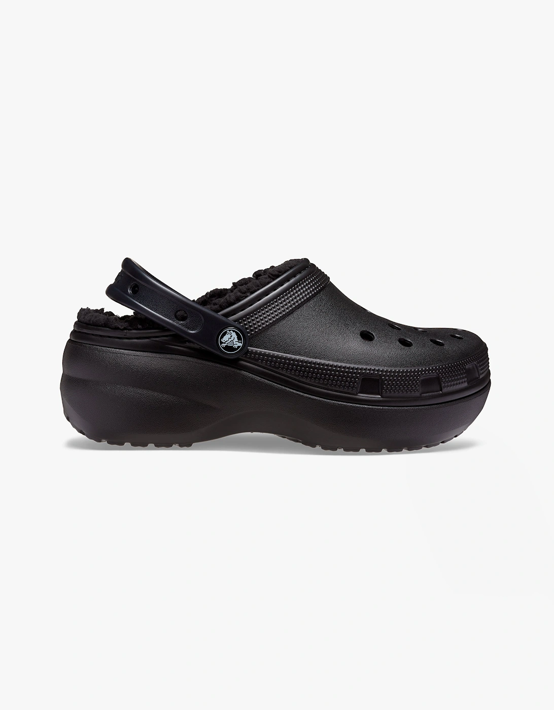 Women's Crocs 207938-001 Classic Platform Lined Womens Clogs Black - Size, 5