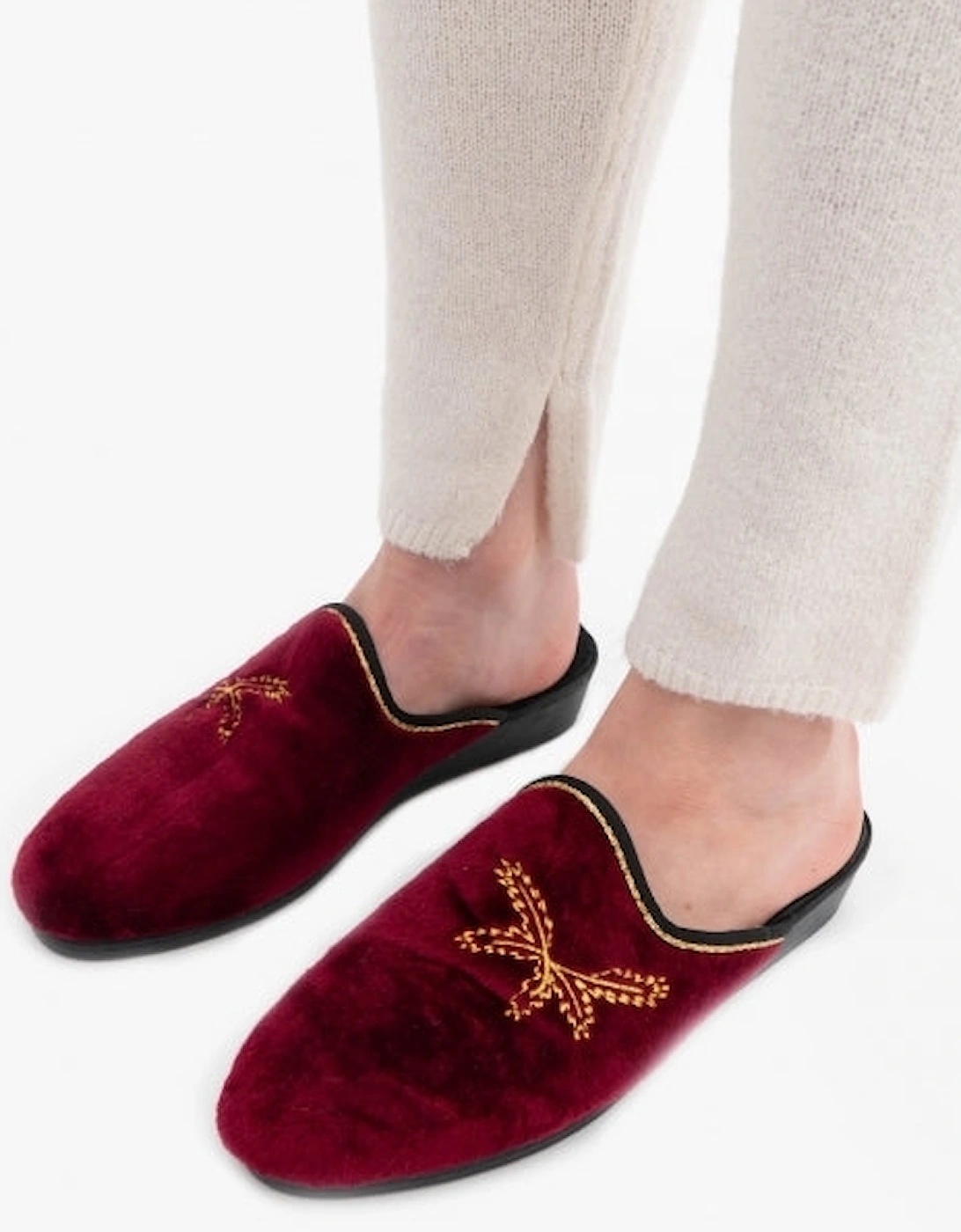 THERESA Womens Mule Slippers Wine