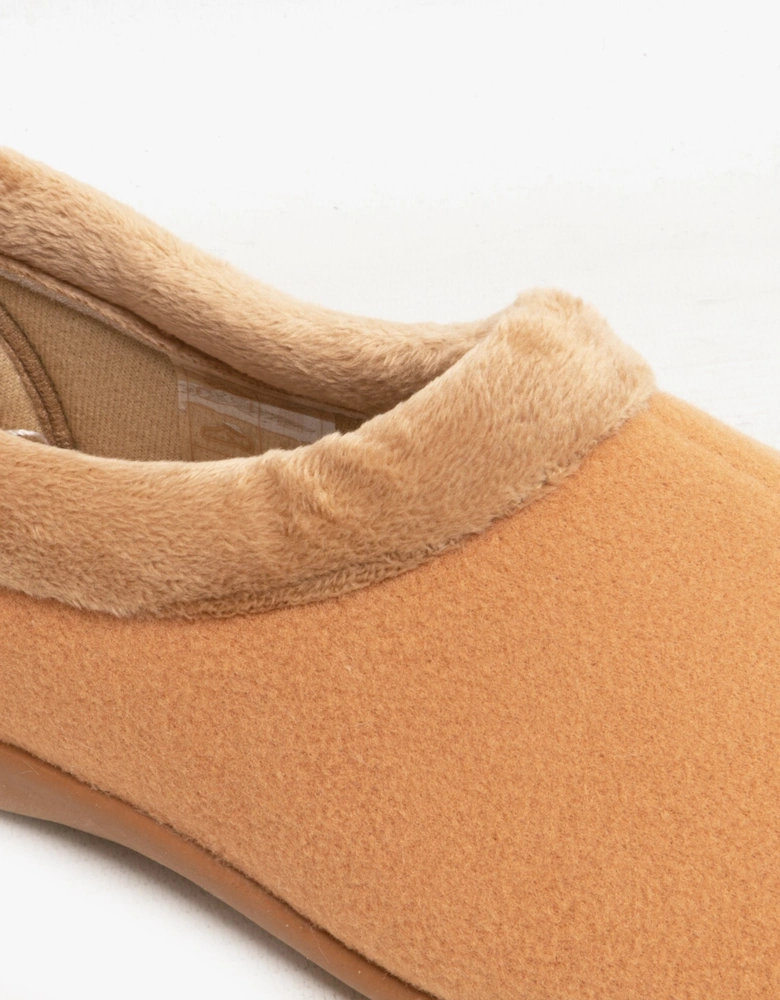 TINA Womens Full Felt Slippers Tan