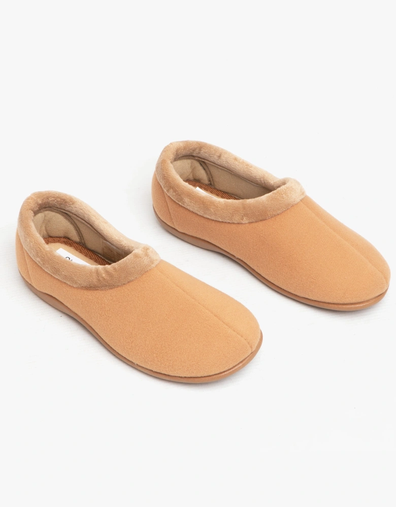 TINA Womens Full Felt Slippers Tan