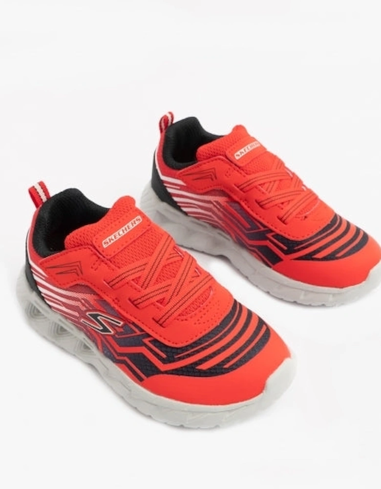 401503N/RDBK MAGNA-LIGHTS Boys Touch Fasten Trainers Red/Black