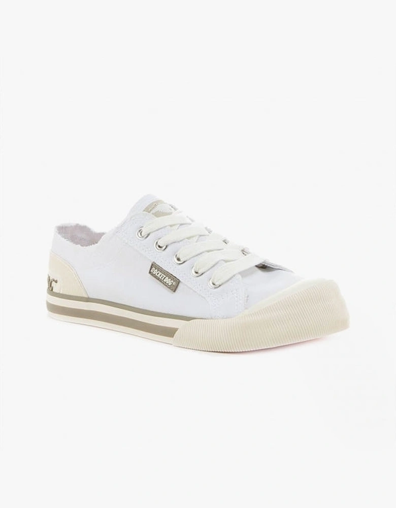 JAZZIN CANVAS Womens Cotton Casual Trainers White