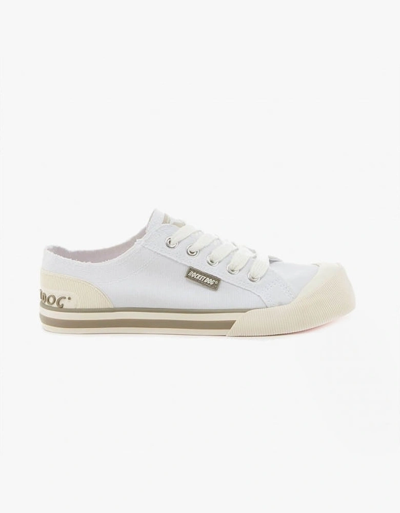 JAZZIN CANVAS Womens Cotton Casual Trainers White