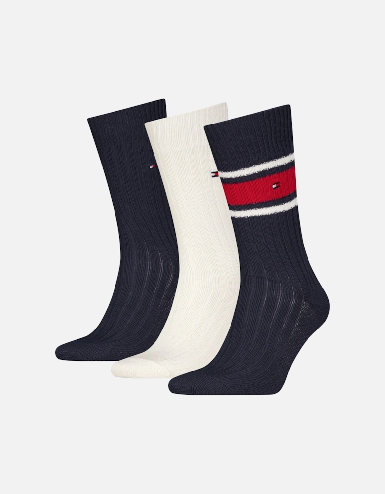 3 Pack Giftboxed Classic Mens Crew Socks Navy