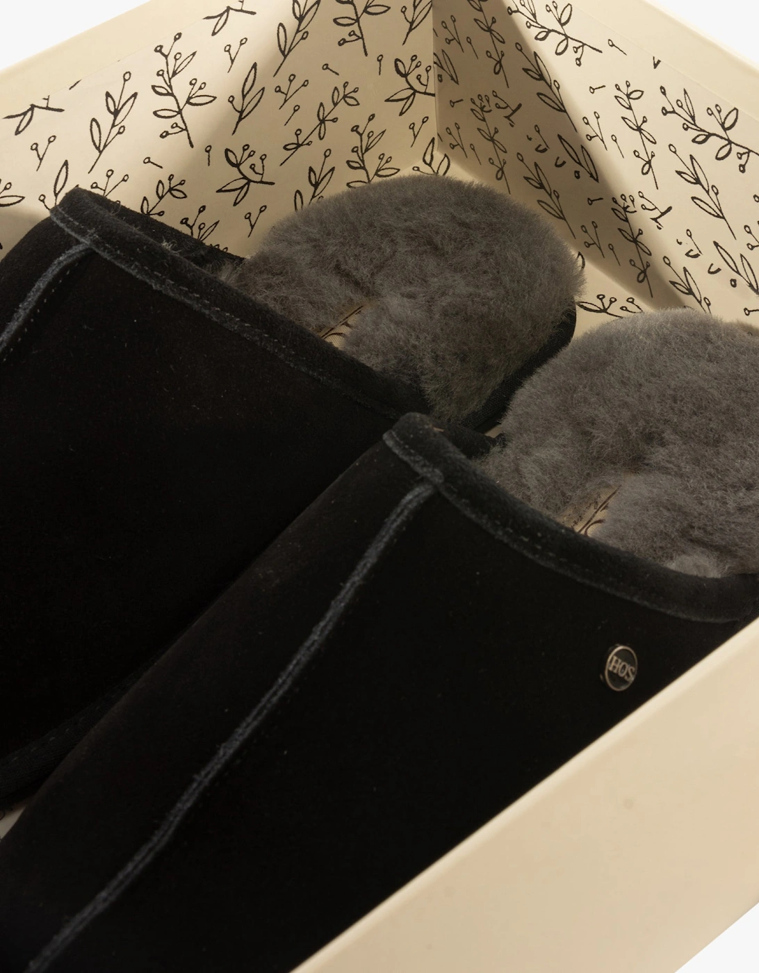 EDWIN Mens Slippers Black