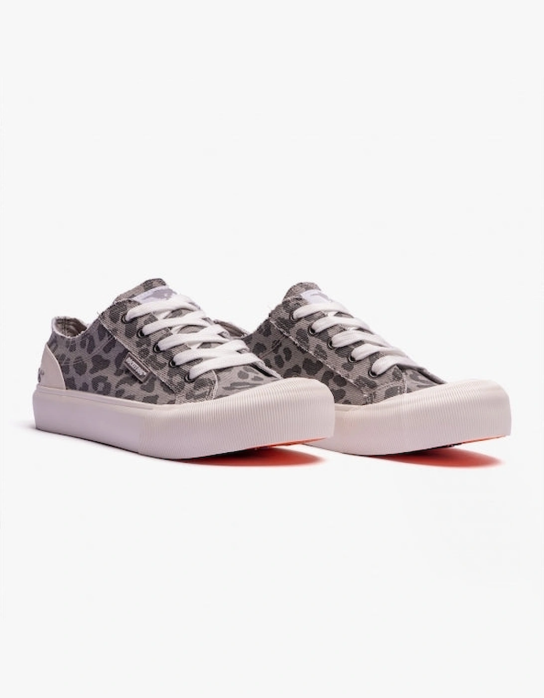 JAZZIN PLUS Womens Leopard Platform Trainers Grey