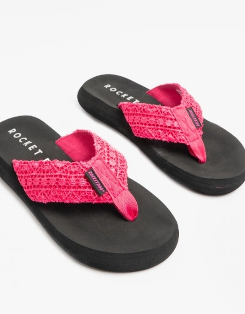 SPOTLIGHT LIMA CROCHET Womens Flip Flops Pink