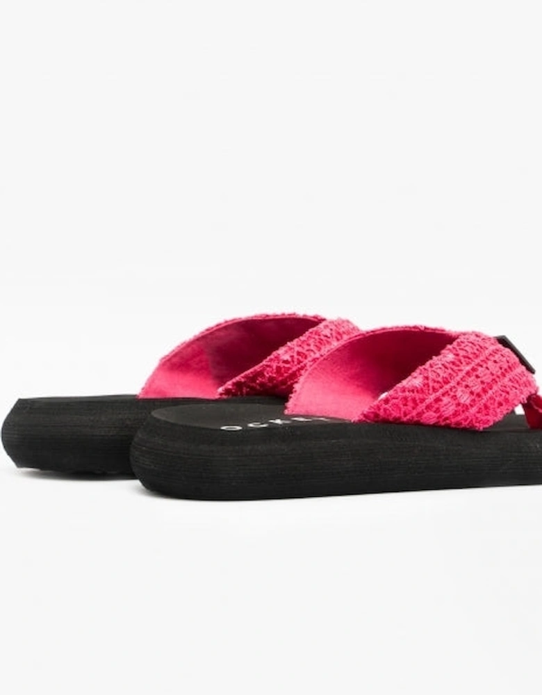 SPOTLIGHT LIMA CROCHET Womens Flip Flops Pink