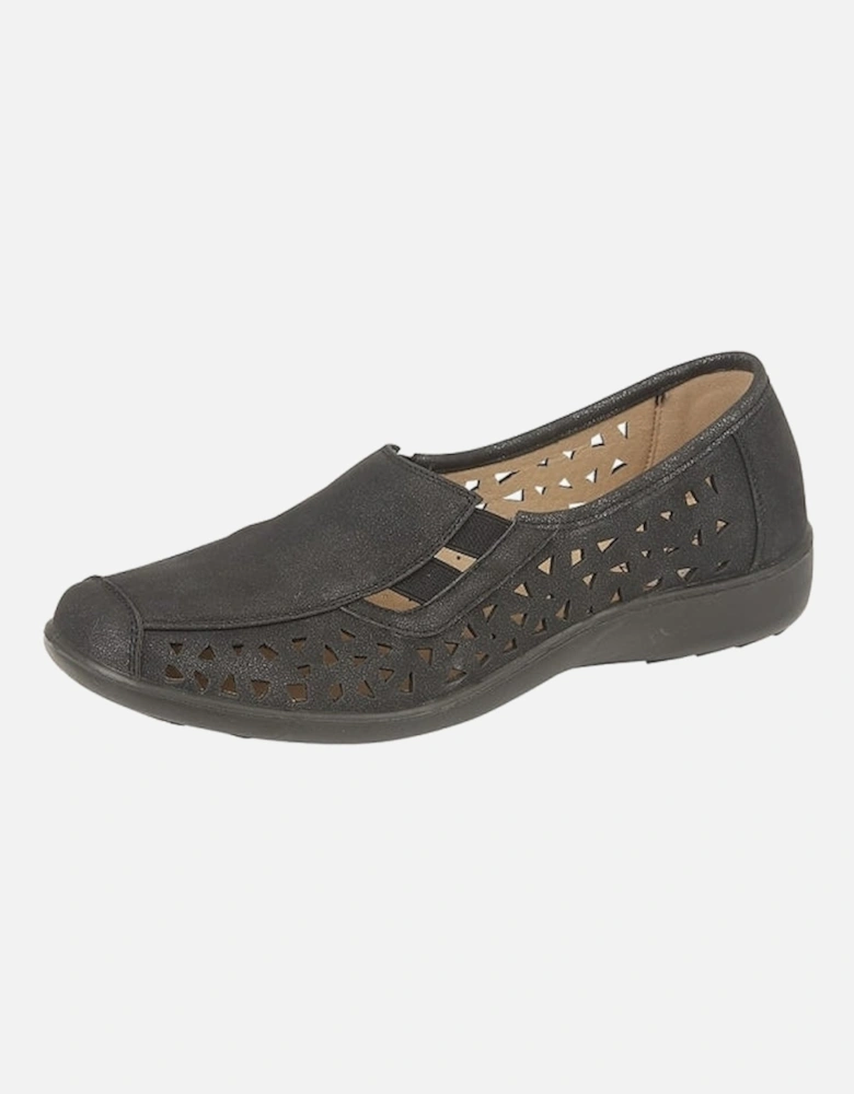 MARSHA Womens Cut-Out Slip-On Shoes Black