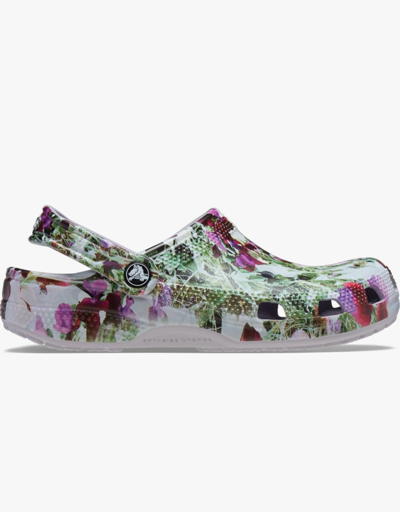 210398-5PS CLASSIC PHOTOREAL FLORAL Womens Clogs Mauve Mist