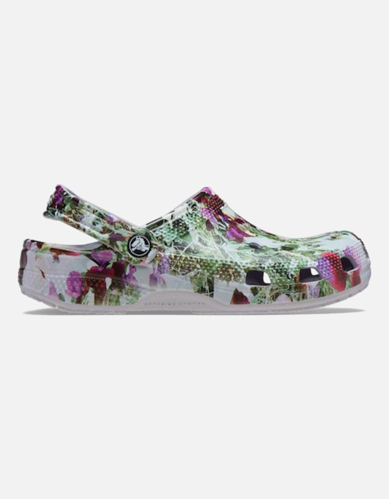 210398-5PS CLASSIC PHOTOREAL FLORAL Womens Clogs Mauve Mist