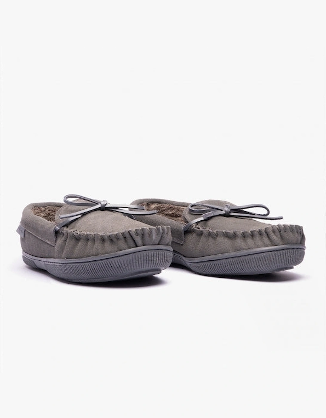 ACE Mens Suede Slippers Grey