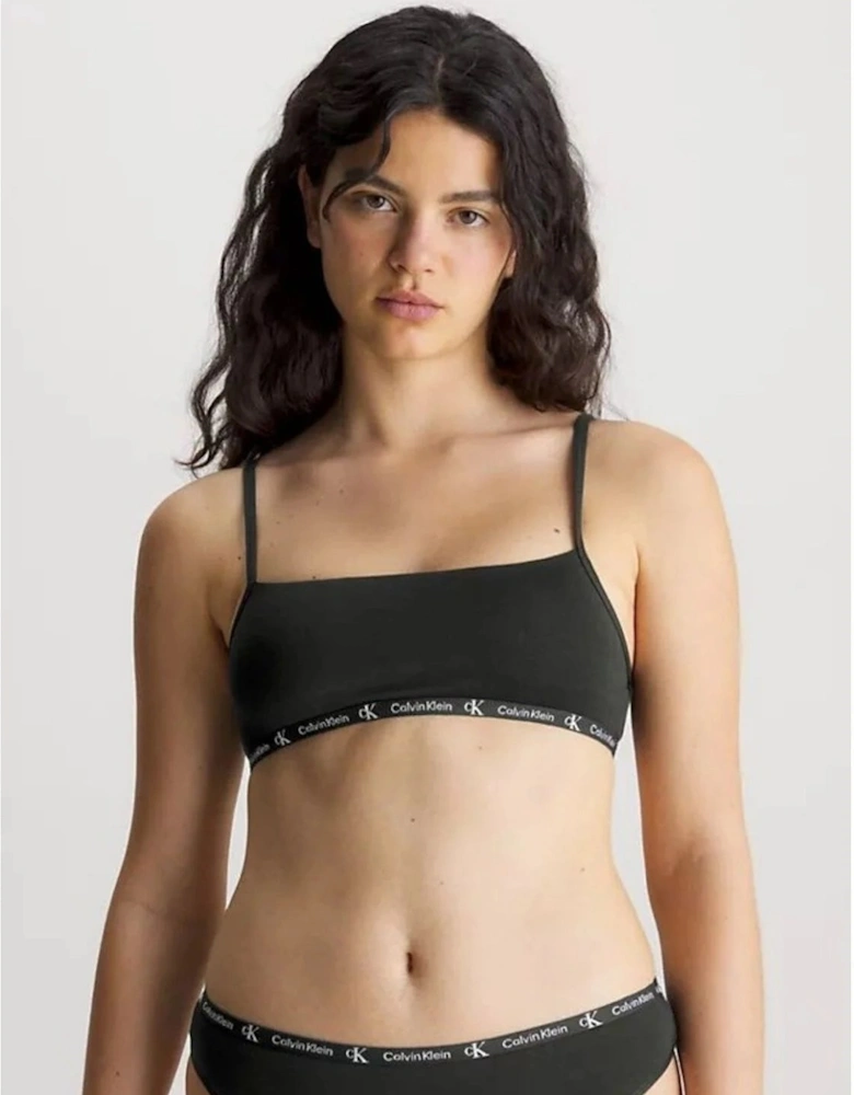 1996 COTTON 2 Pack Unlined Bralette Womens Black/Grey Heather