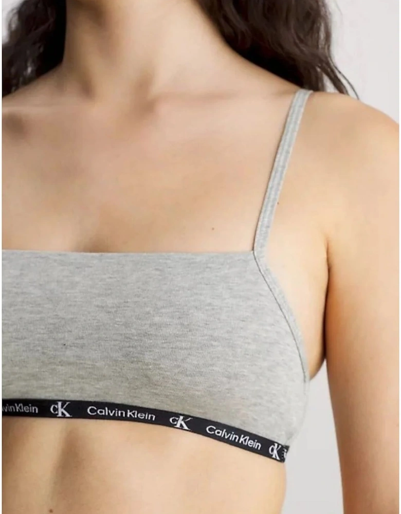 1996 COTTON 2 Pack Unlined Bralette Womens Black/Grey Heather