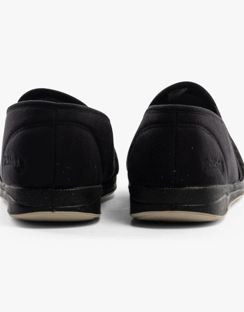 ALBERT Mens (G Fit) Full Slippers Black Check