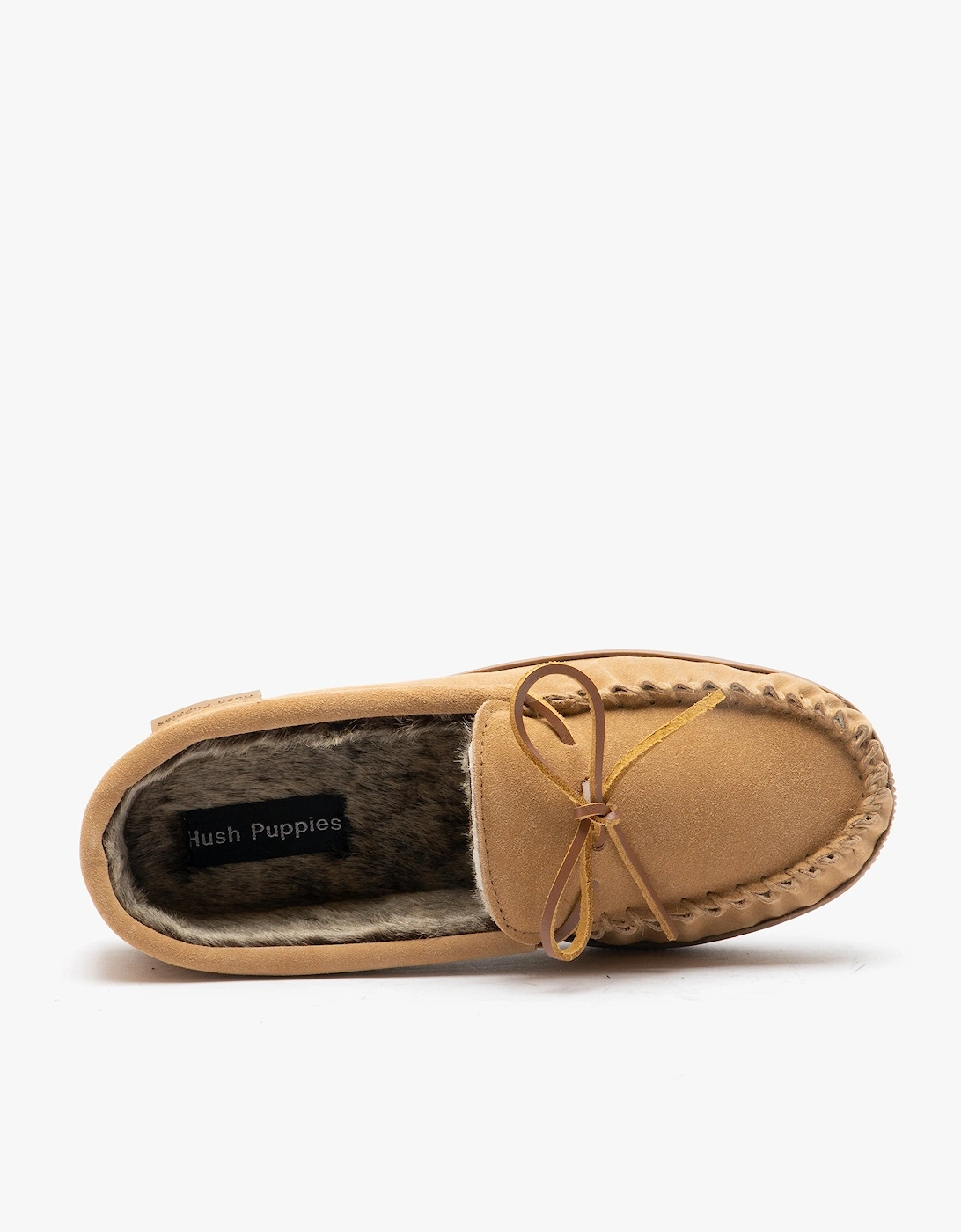 ACE Mens Suede Moccasin Slippers Tan