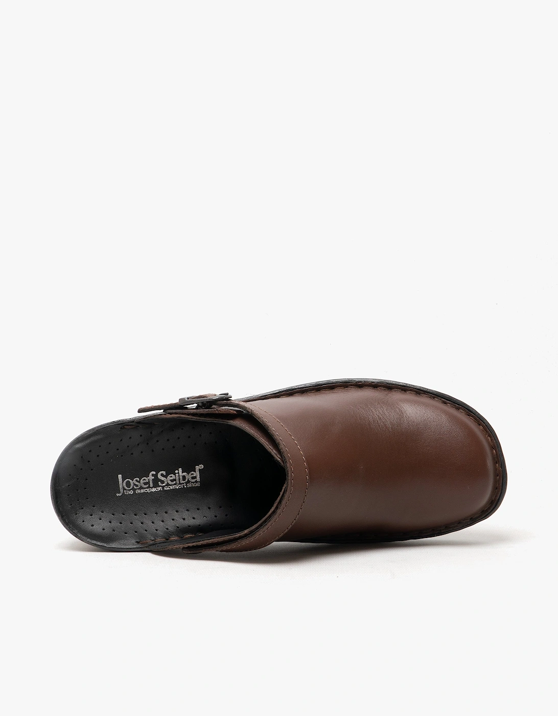 BETSY Womens Leather Mule Clogs Brandy