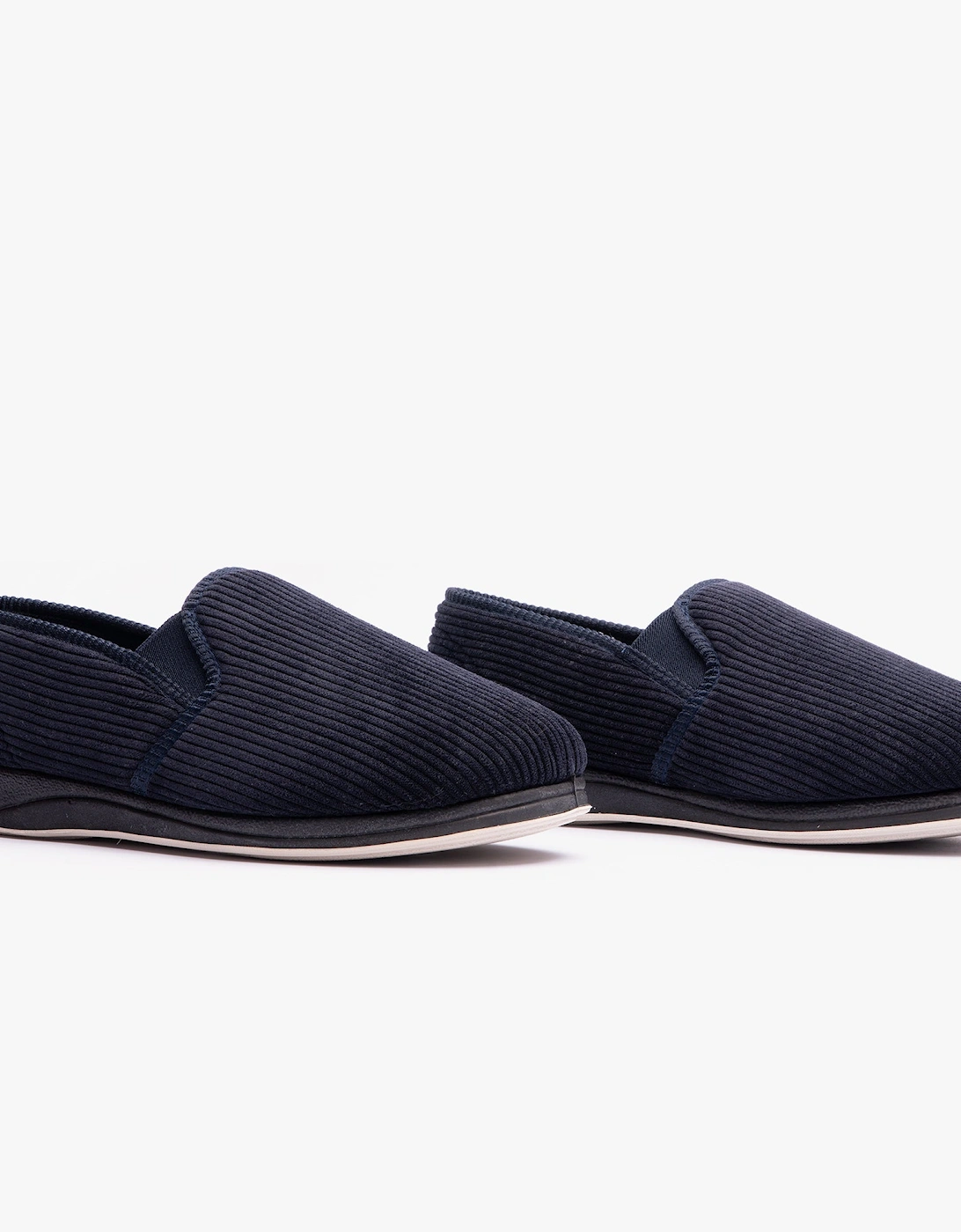 ALBERT Mens (G Fit) Full Slippers Corduroy Navy