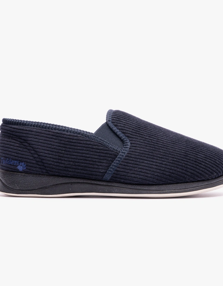 ALBERT Mens (G Fit) Full Slippers Corduroy Navy