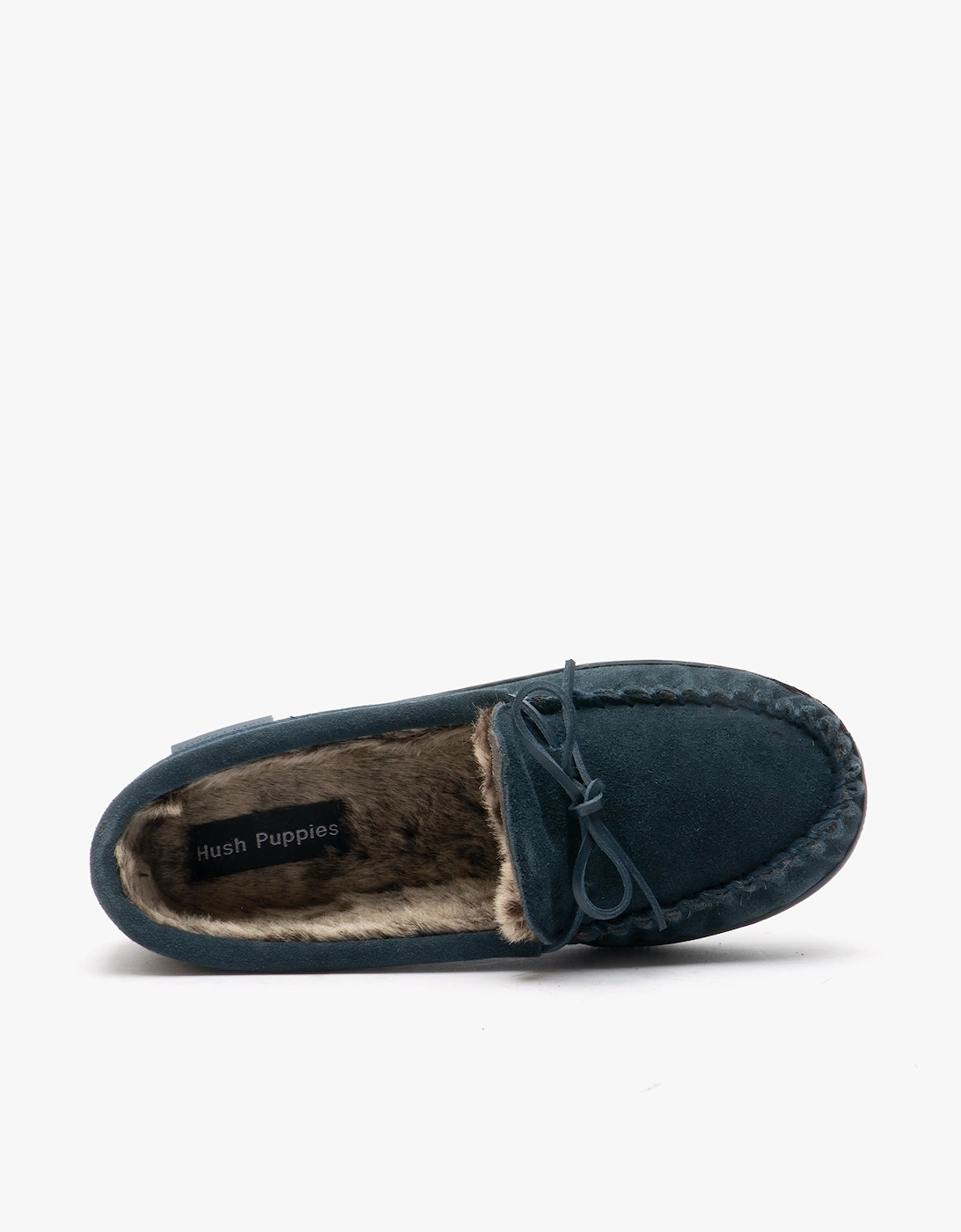 ACE Mens Suede Moccasin Slippers Navy