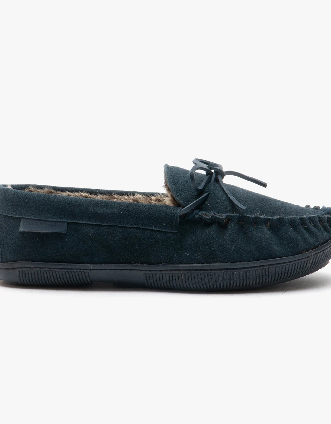 ACE Mens Suede Moccasin Slippers Navy, 7 of 6