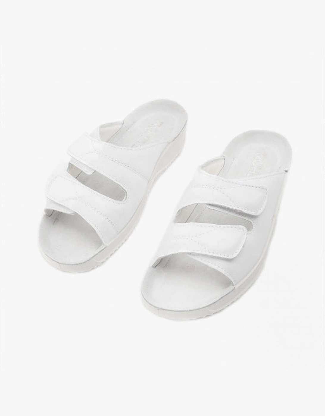 1940 Womens Leather Mule Sandals White