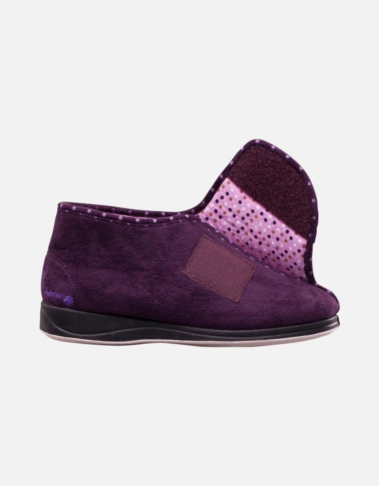 CHERISH Womens (EE Fit) Touch Fasten Boot Slippers Purple