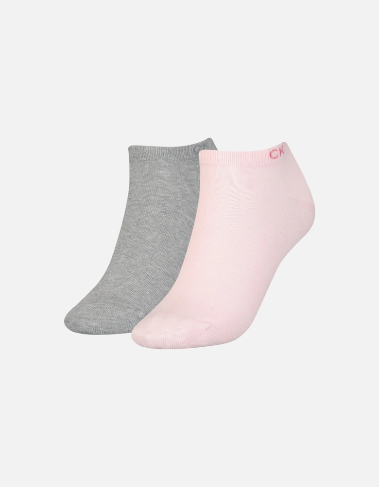 2 Pack Womens Ankle Trainer Socks Pink Combo