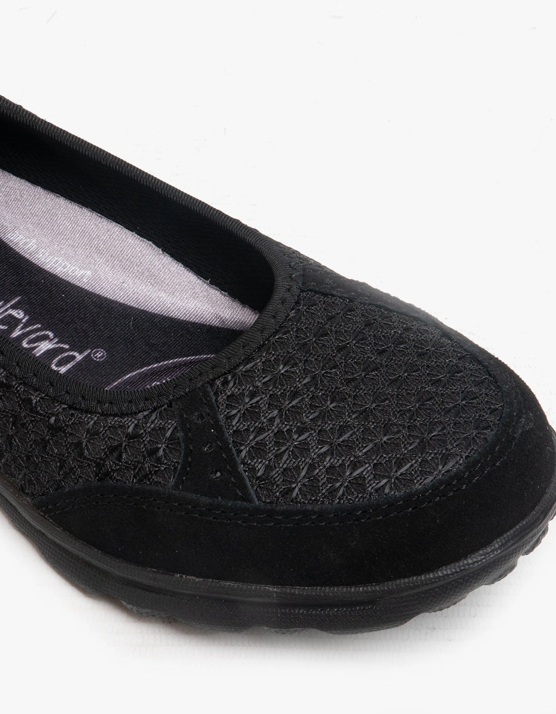 L9548A Womens Memory Foam Slip On Trainers Black