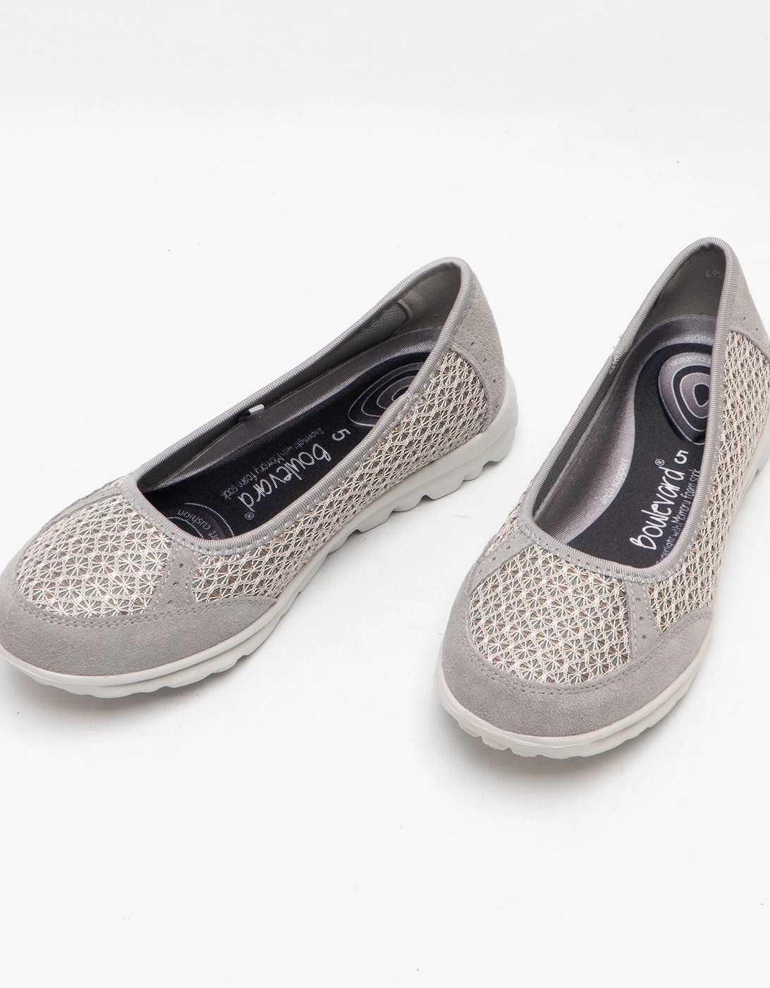 L9548F Womens Memory Foam Slip On Trainers Grey