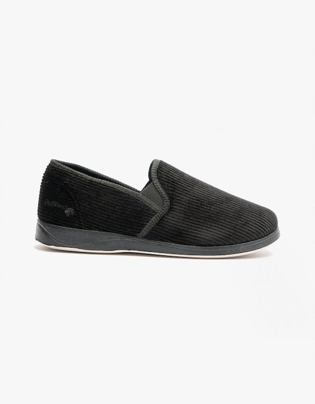 ALBERT Mens (G Fit) Full Slippers Corduroy Black, 9 of 8