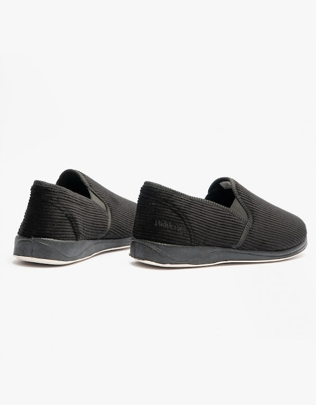 ALBERT Mens (G Fit) Full Slippers Corduroy Black