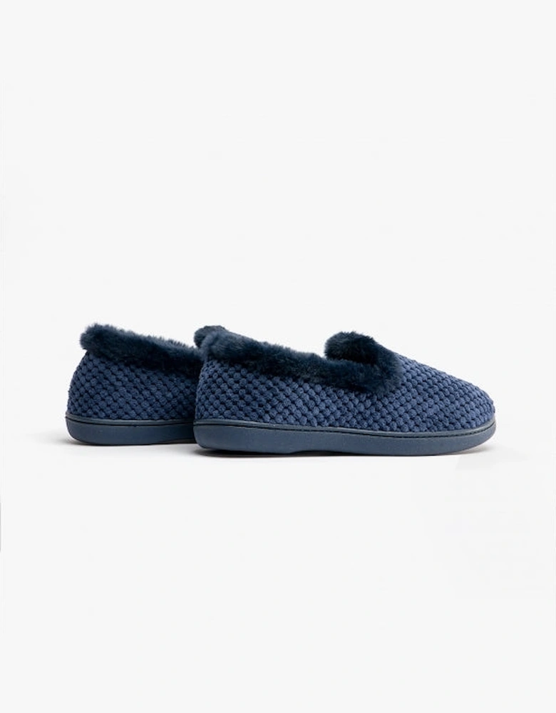 MISHA Womens (EE Fit) Full Slippers Navy Popcorn