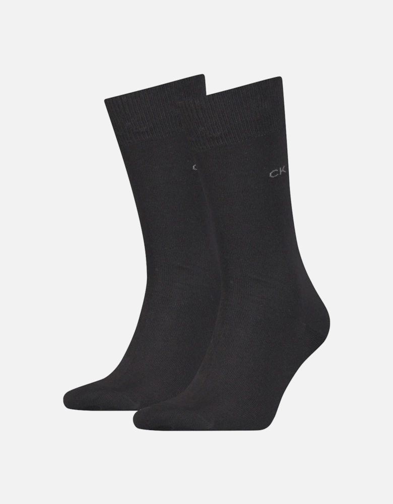 2 Pack Mens Crew Classic Socks Black