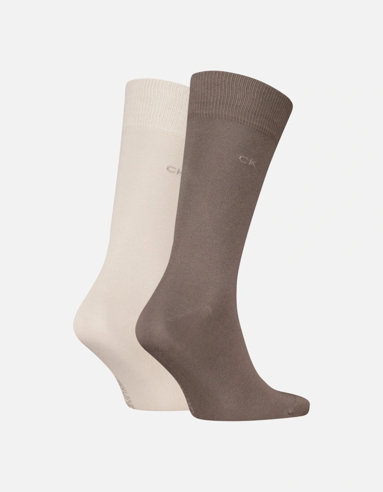 2 Pack Mens Crew Classic Socks Clay