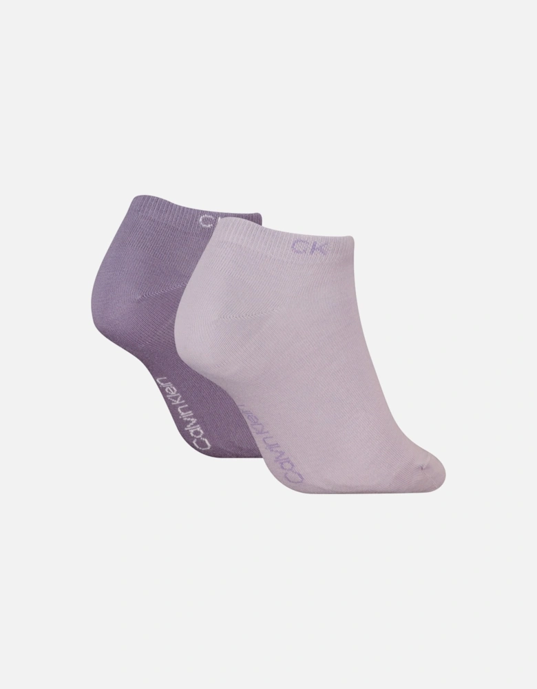 2 Pack Womens Ankle Trainer Socks Lilac Combo