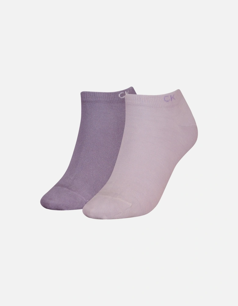 2 Pack Womens Ankle Trainer Socks Lilac Combo