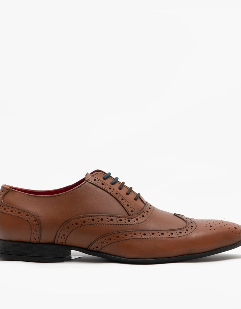 PIERCE Mens Leather Oxford Brogues Tan