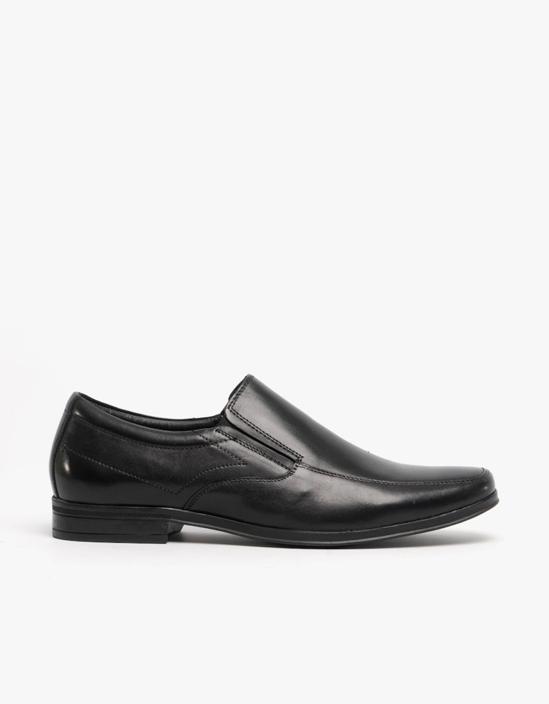 BILLY Mens Leather Slip On Shoes Black