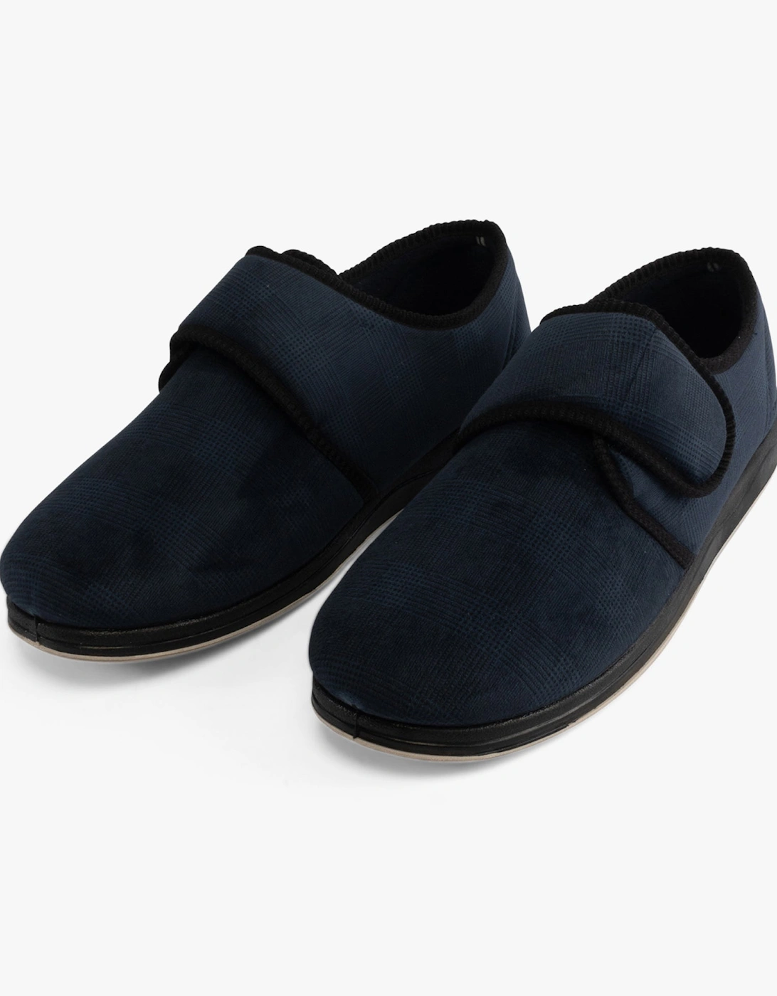 CHARLES Mens Slippers Navy Checked