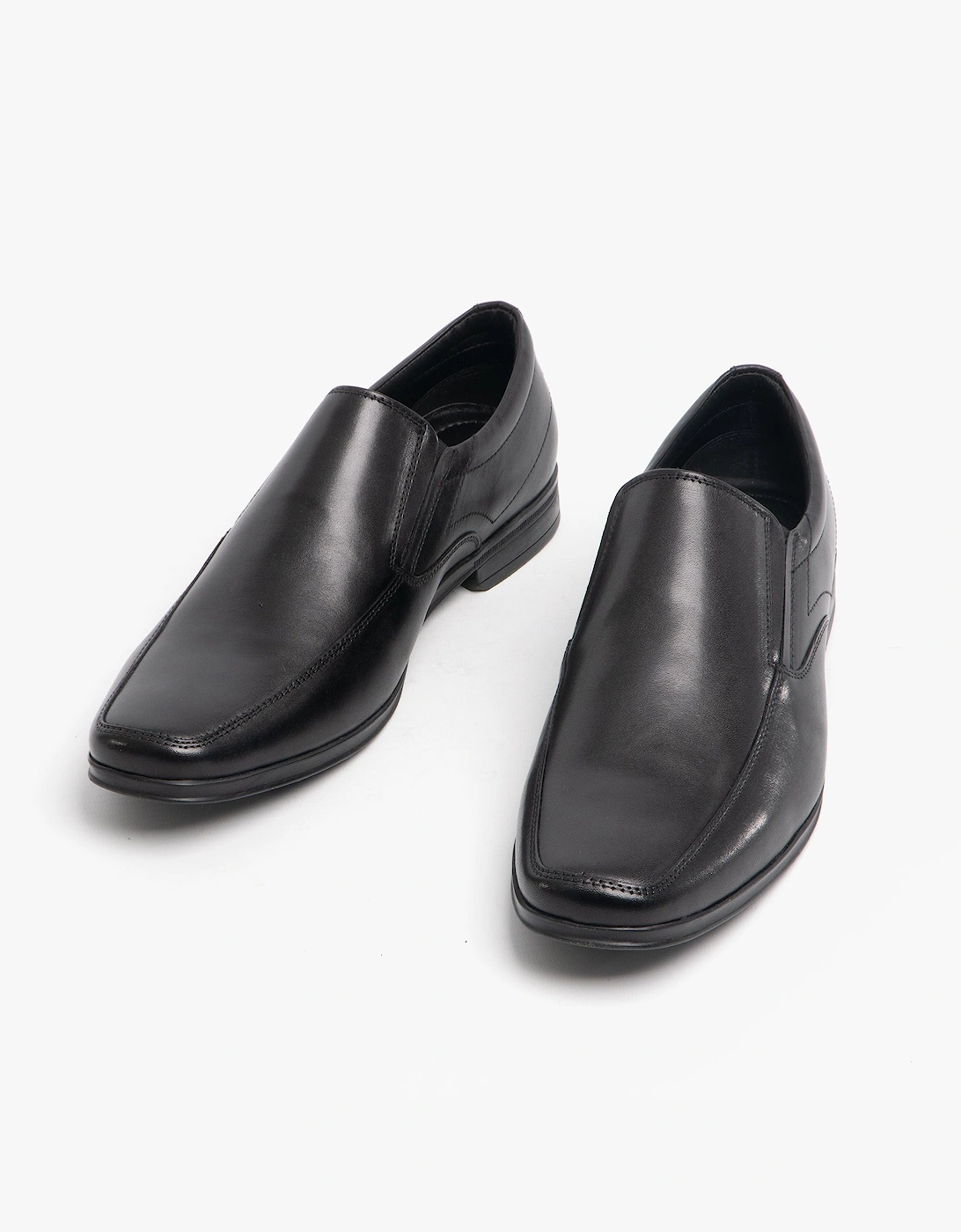 BILLY Mens Leather Slip On Shoes Black