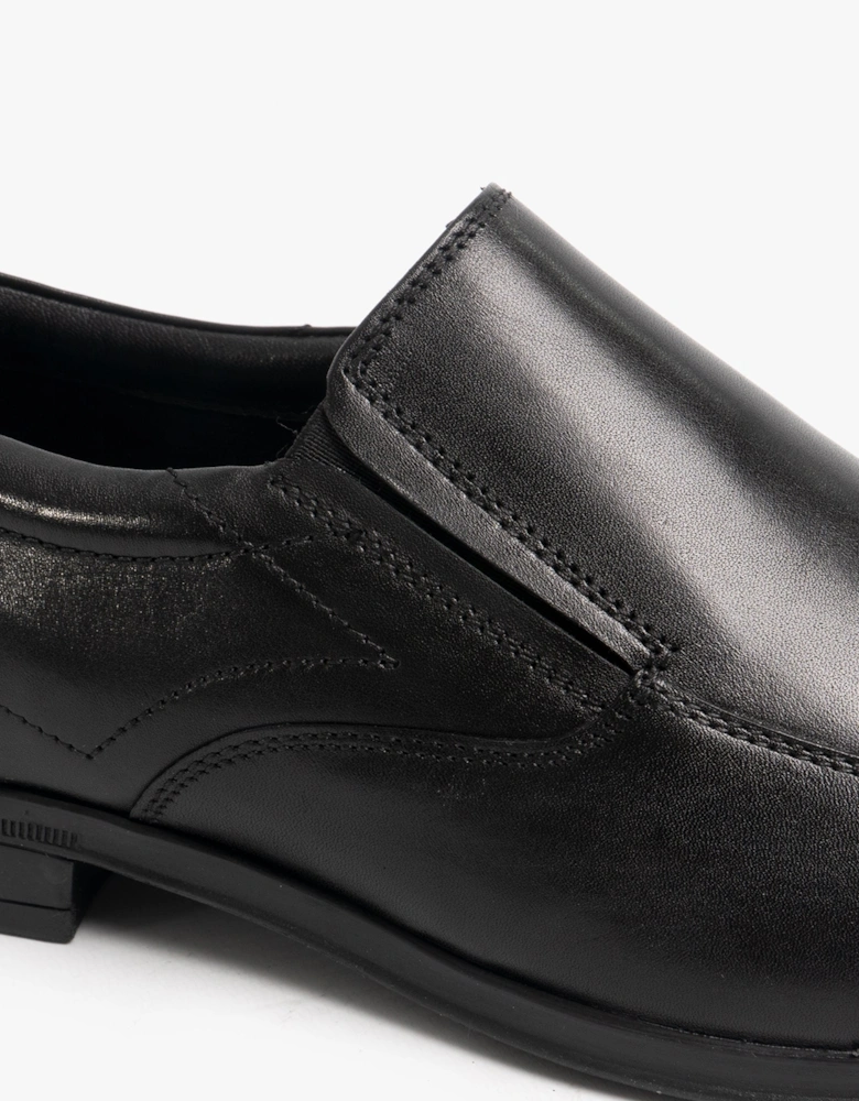 BILLY Mens Leather Slip On Shoes Black