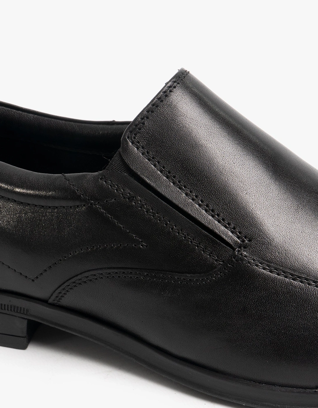 BILLY Mens Leather Slip On Shoes Black