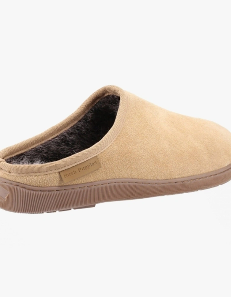 ASHTON Mens Suede Leather Mule Slippers Tan