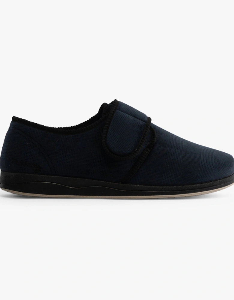 CHARLES Mens Slippers Navy Checked